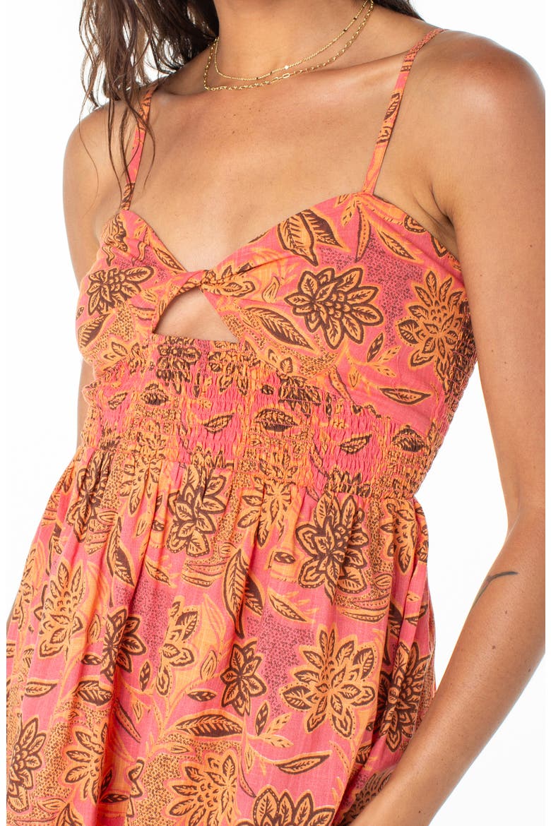 Sunrise Vibes Floral Minidress, Alternate, color, SUGAR CORAL SOLID