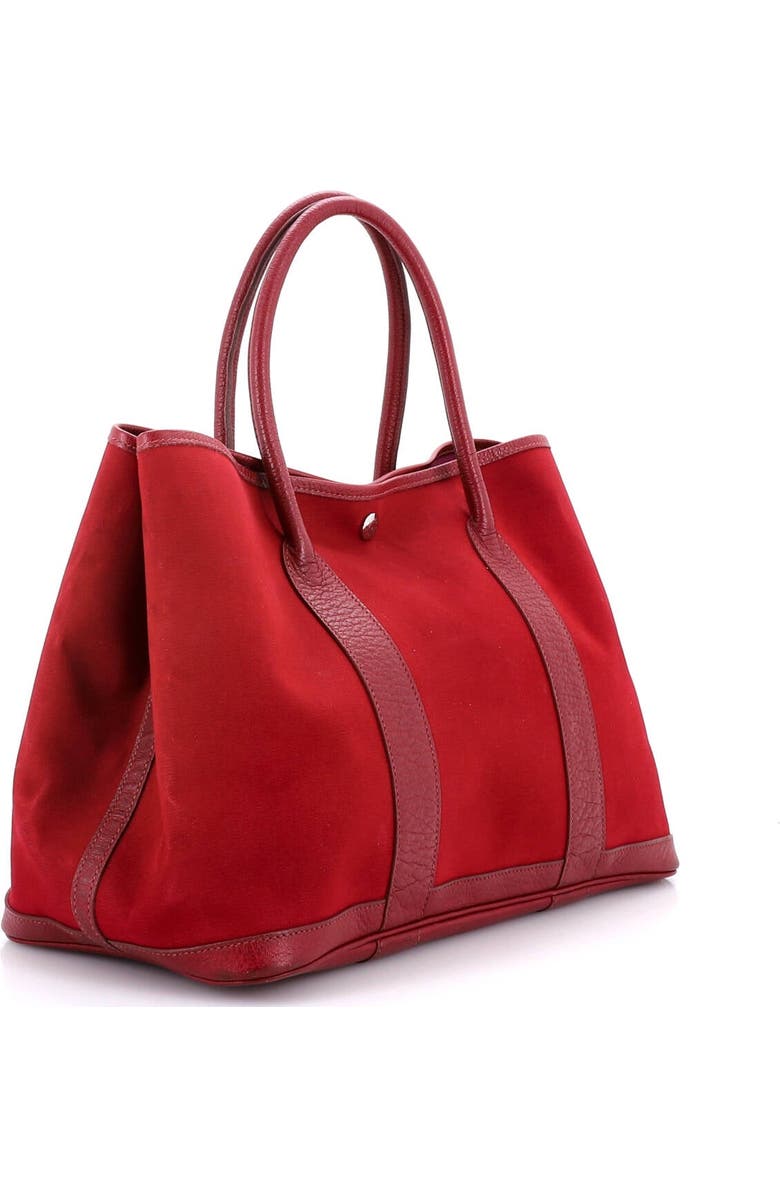 Pre-Owned Hermes Garden Party Tote Toile and Leather 36, Alternate, color, Rouge Imperial