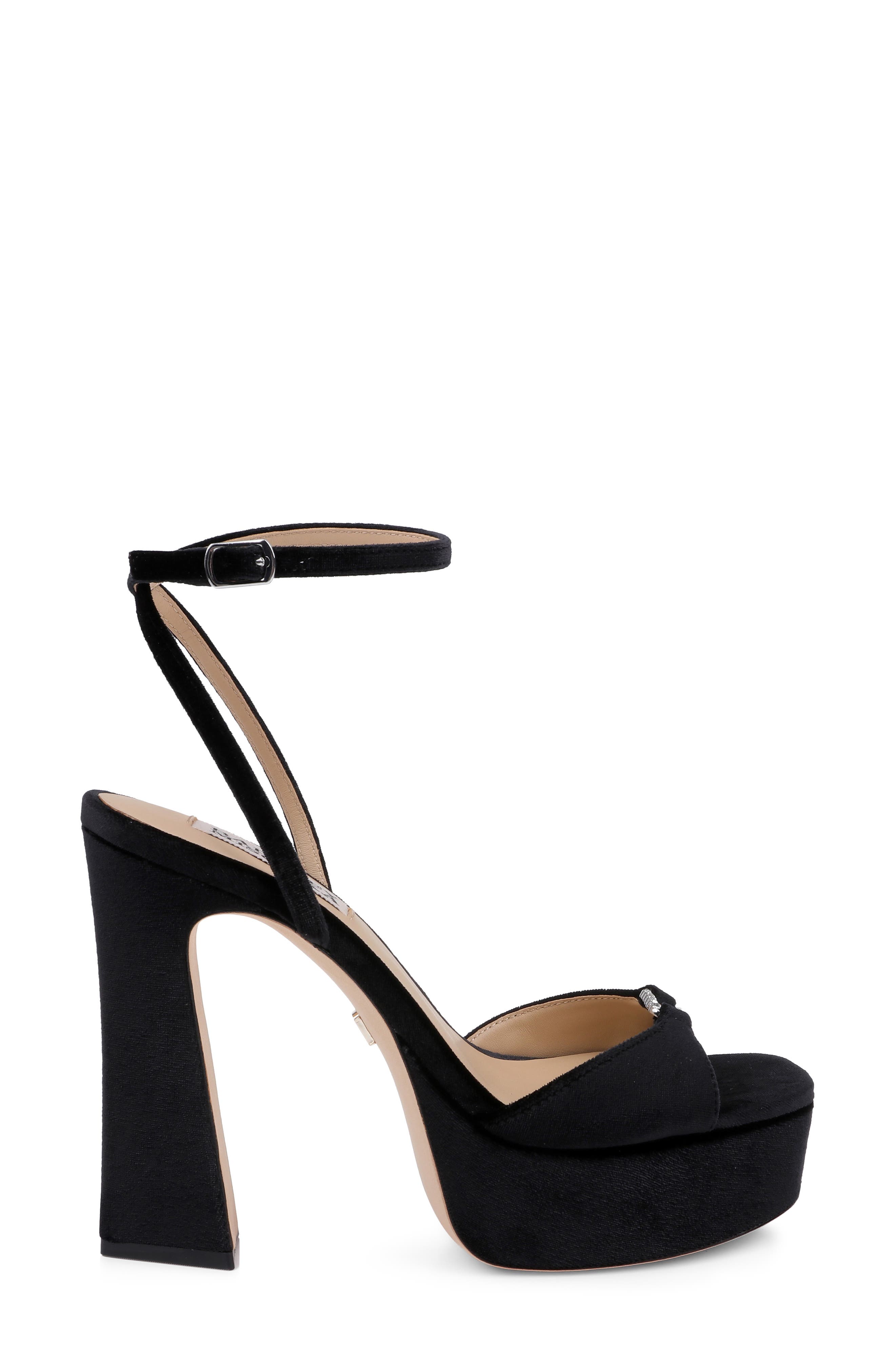 Romina Ankle Strap Platform Sandal, Alternate, color, BLACK VELVET