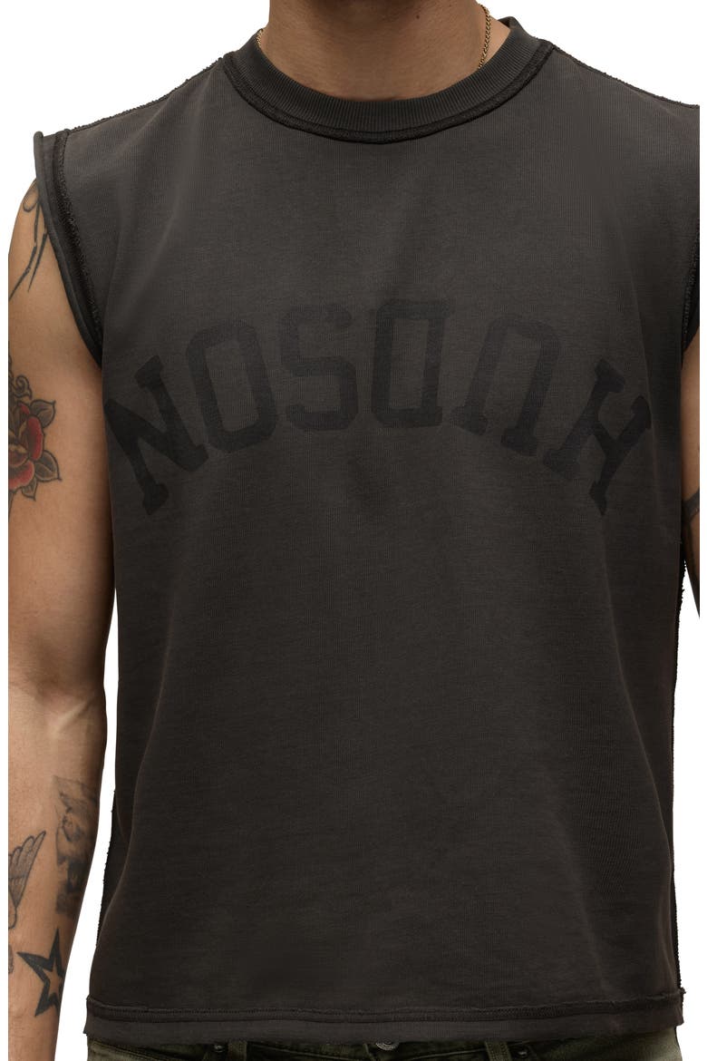 Leo Cut Off T-Shirt, Alternate, color, DUSK BLACK
