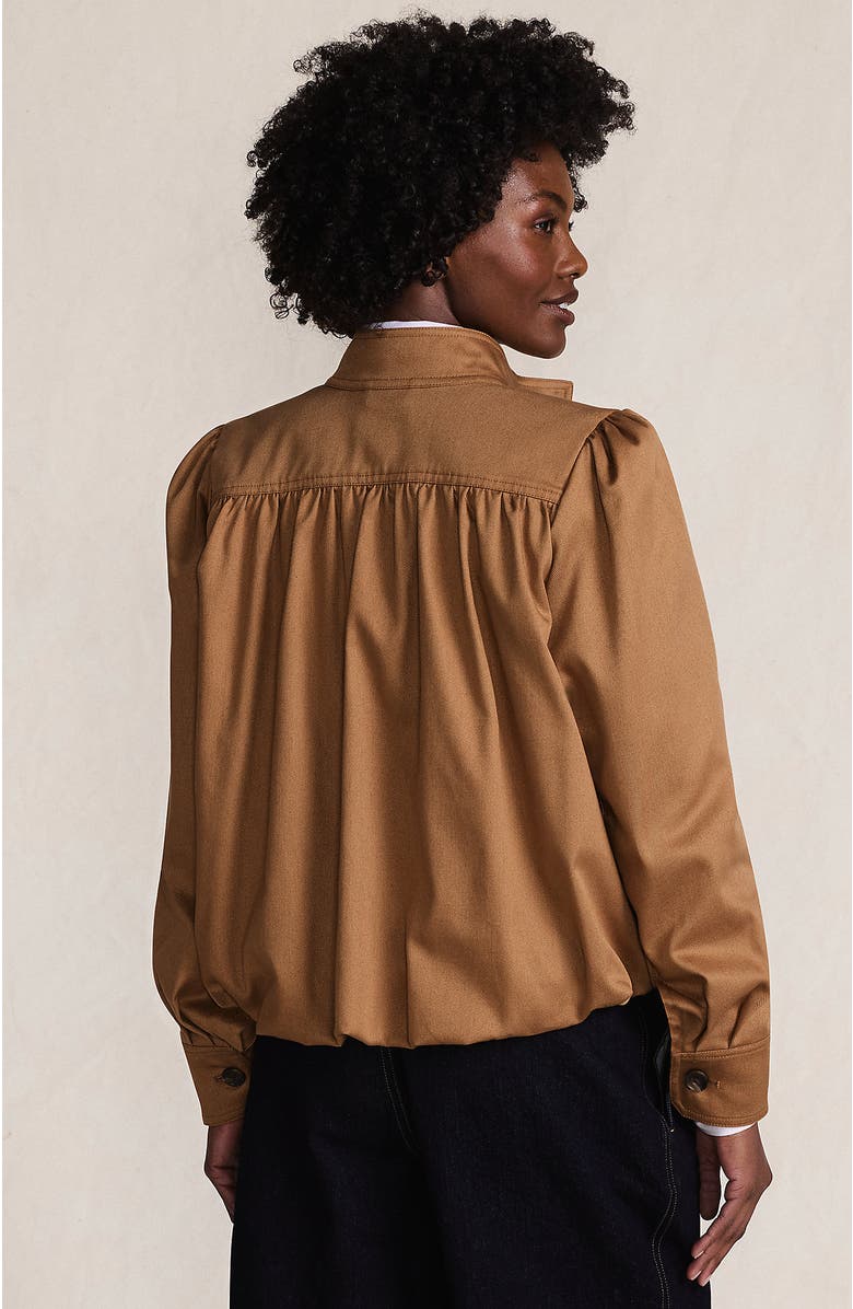 Lands' End Drapey Twill Bubble Hem Jacket, Alternate, color, Canyon Camel