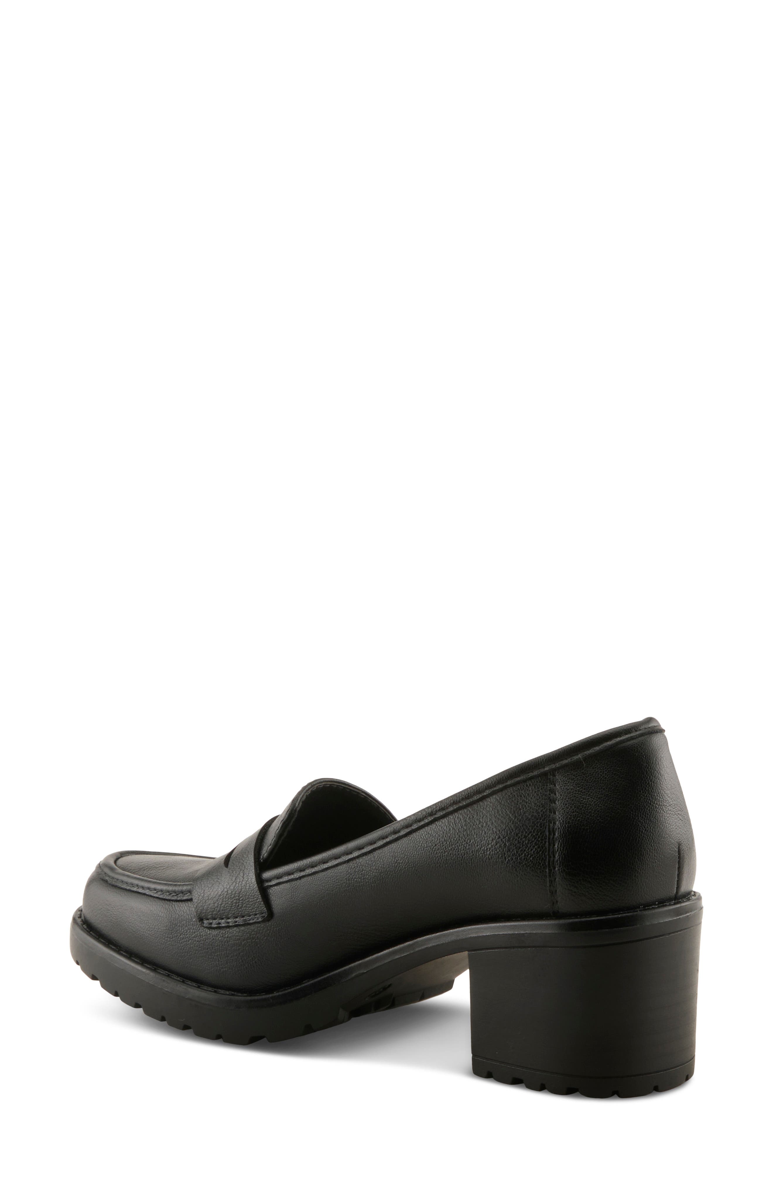 Cornett Faux Leather Loafer Pump, Alternate, color, BLACK