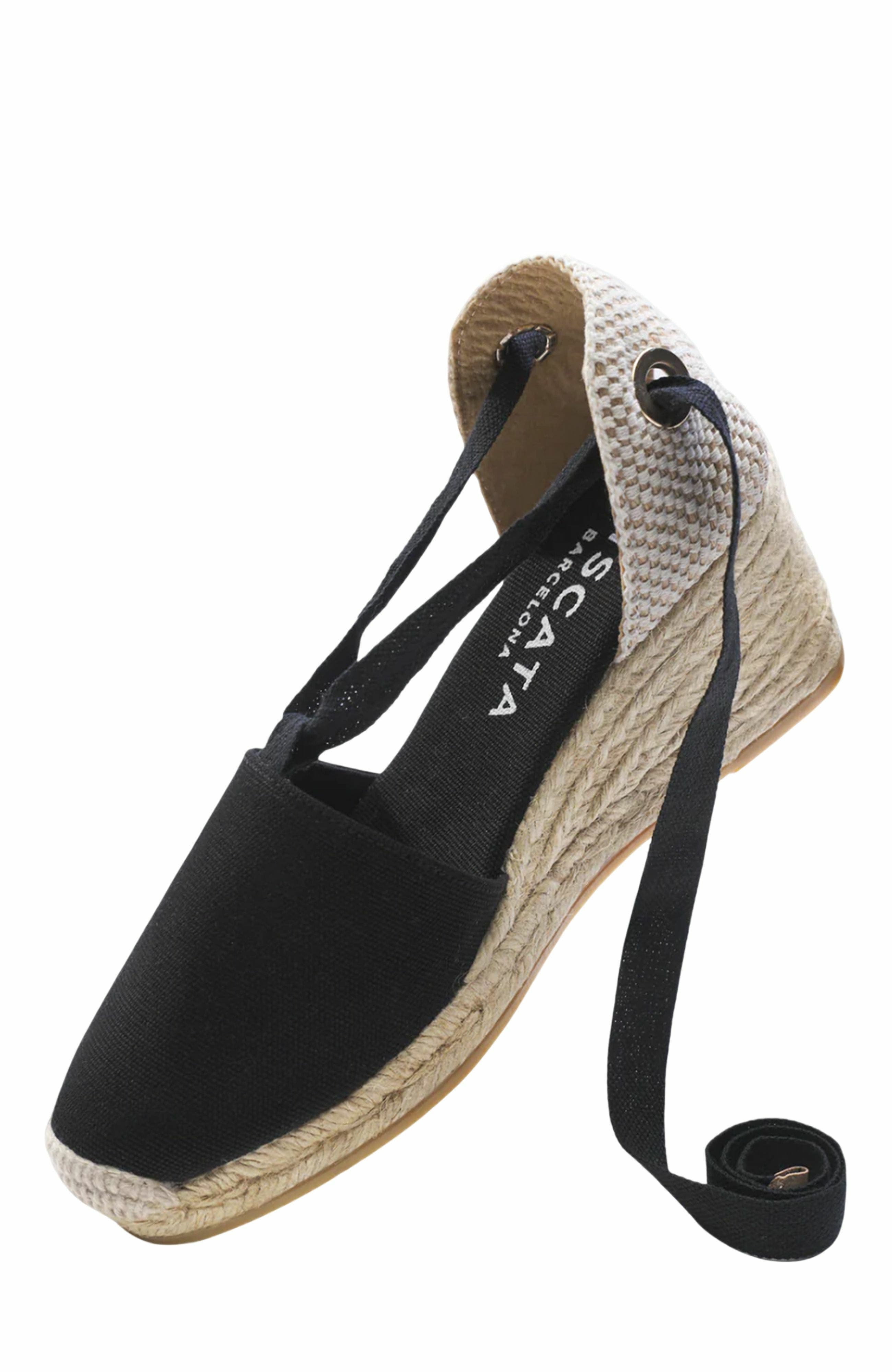 VISCATA Escala Canvas Espadrille Wedges, Alternate, color, Black