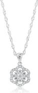 Donatello Gian Sterling Silver Cluster Moissanite Pendant Necklace