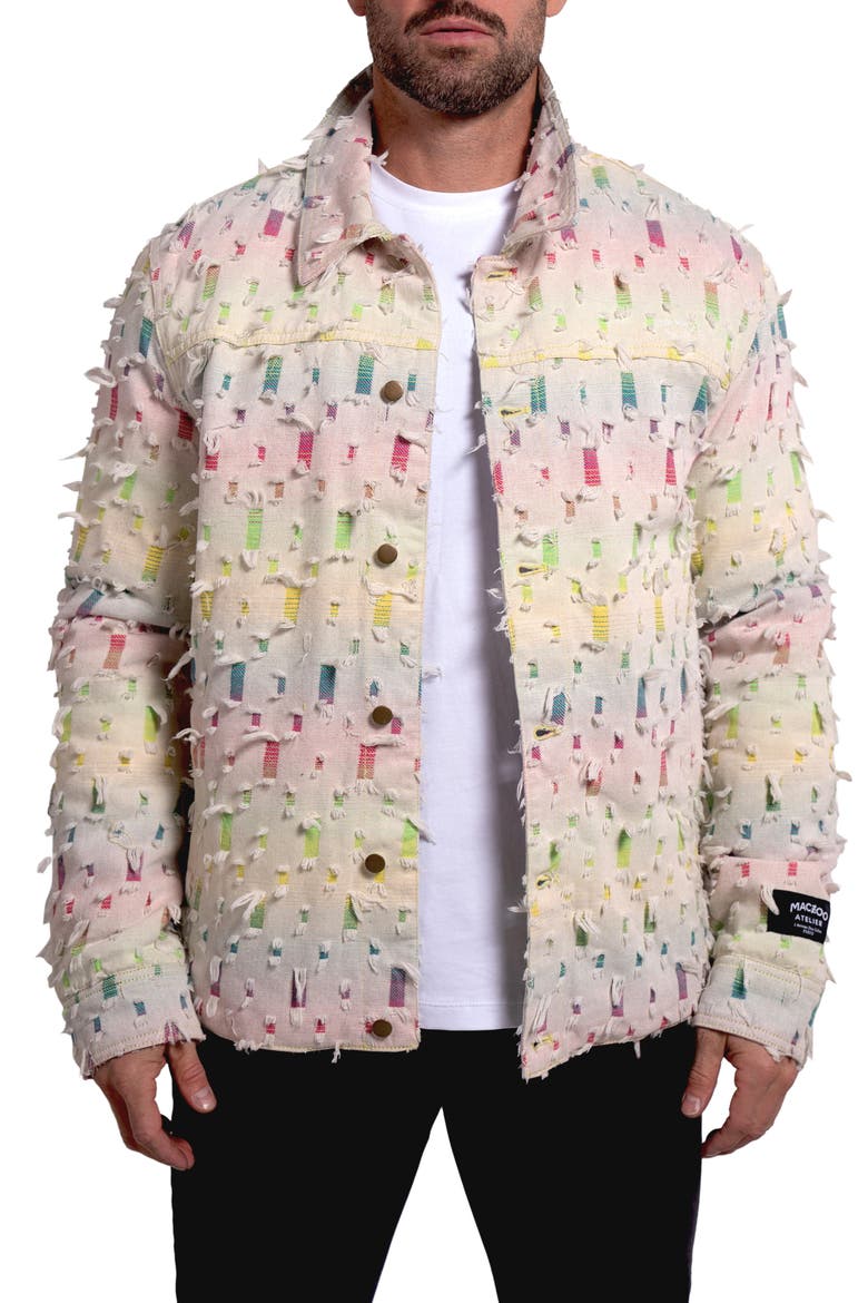 Ascension 0013 Lined Denim Jacket, Main, color, IVORY/BROWN