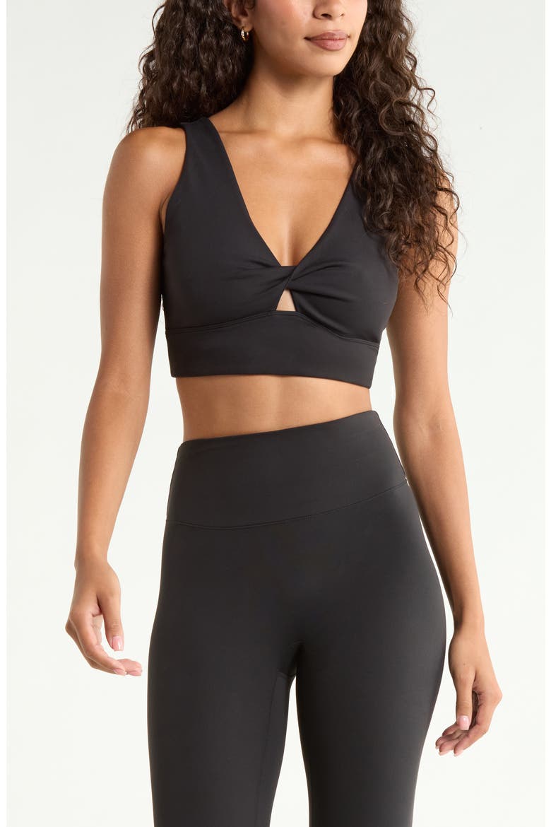 Zen Twist Sports Bra, Main, color, BLACK