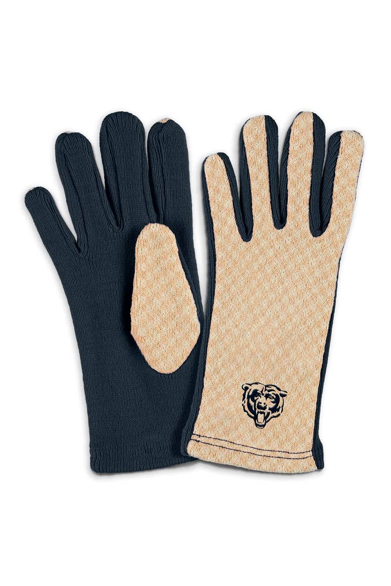 Women's WEAR by Erin Andrews Chicago Bears Tonal Microcheck Scarf & Glove Set, Alternate, color, Tan