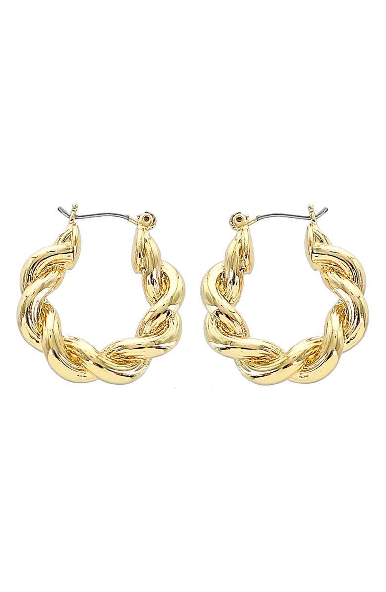 Panacea 14K Gold Plated Twist Hoop Earrings, Main, color, Gold