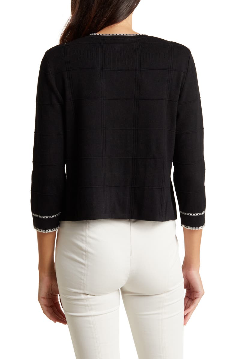 Adrianna Papell Tipped Button Front Cardigan, Alternate, color,