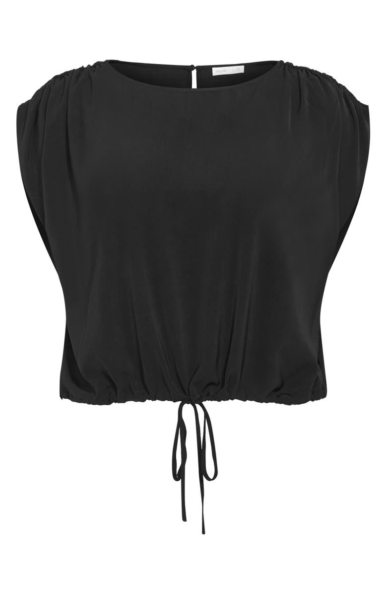 City Chic Elise Ruched Sleeve Drawstring Waist Top, Alternate, color, 