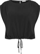 City Chic Elise Ruched Sleeve Drawstring Waist Top