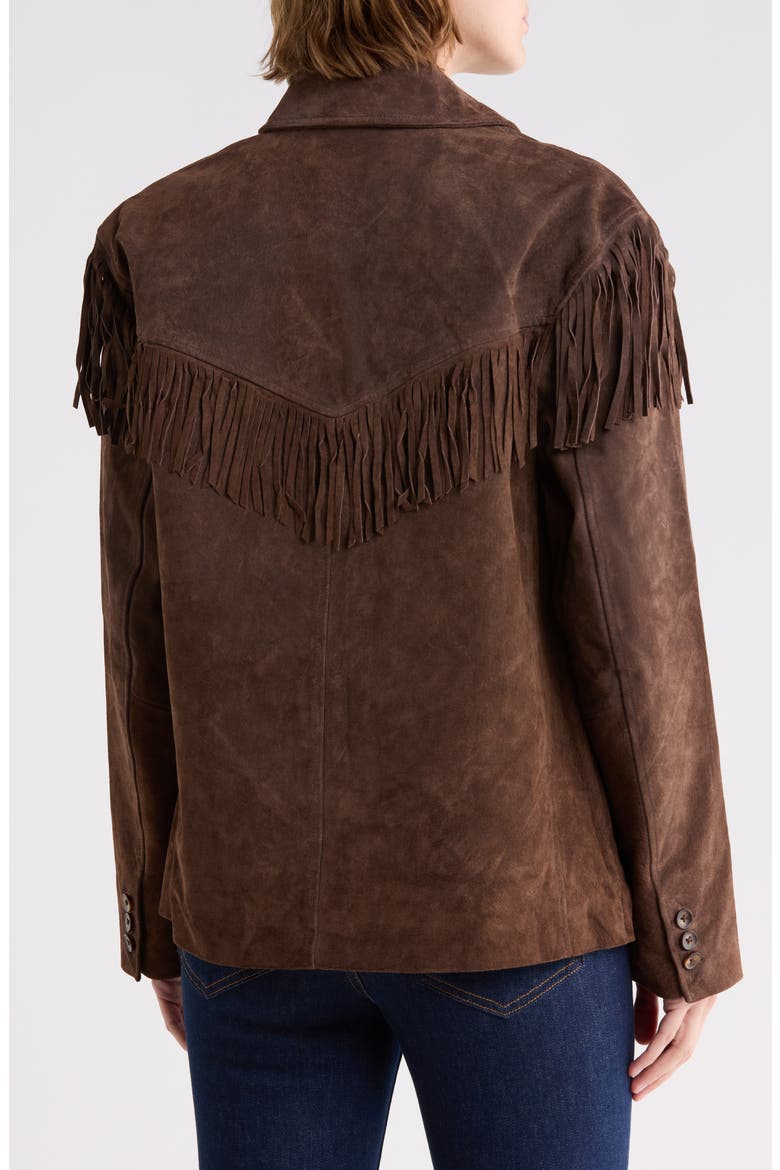 Suede Fringe Blazer, Alternate, color, DOWN TO EARTH