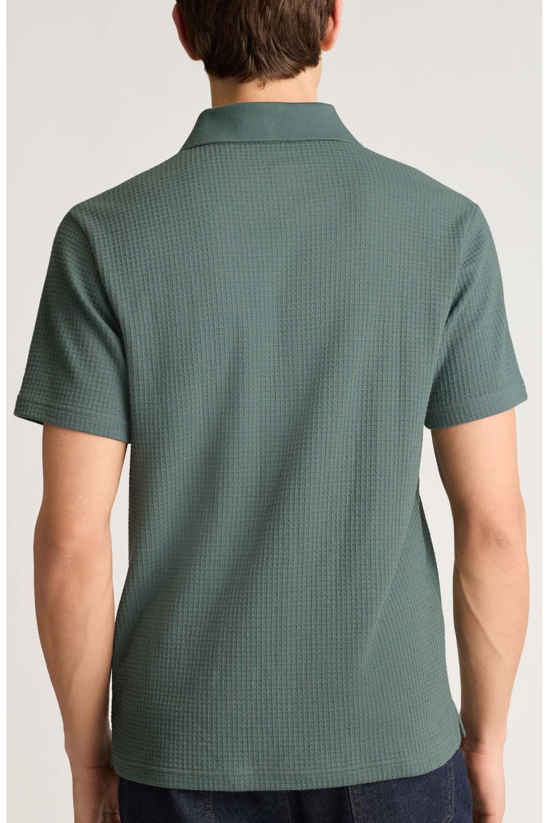 Johnny Collar Waffle Knit Polo, Alternate, color, BALSAM GREEN 18-5606 TCX