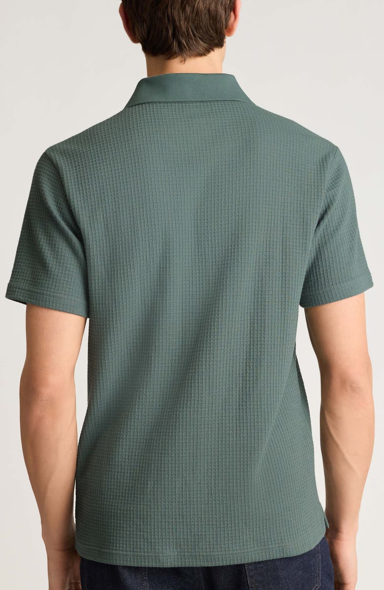 Bonobos Johnny Collar Waffle Knit Polo, Alternate, color, Balsam Green 18-5606 Tcx