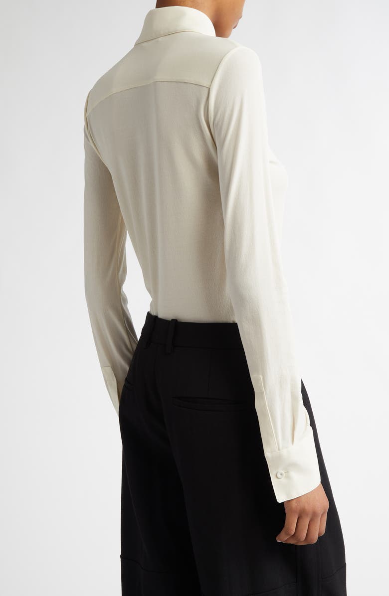 Jil Sander Silk Button-Up Shirt, Alternate, color, 