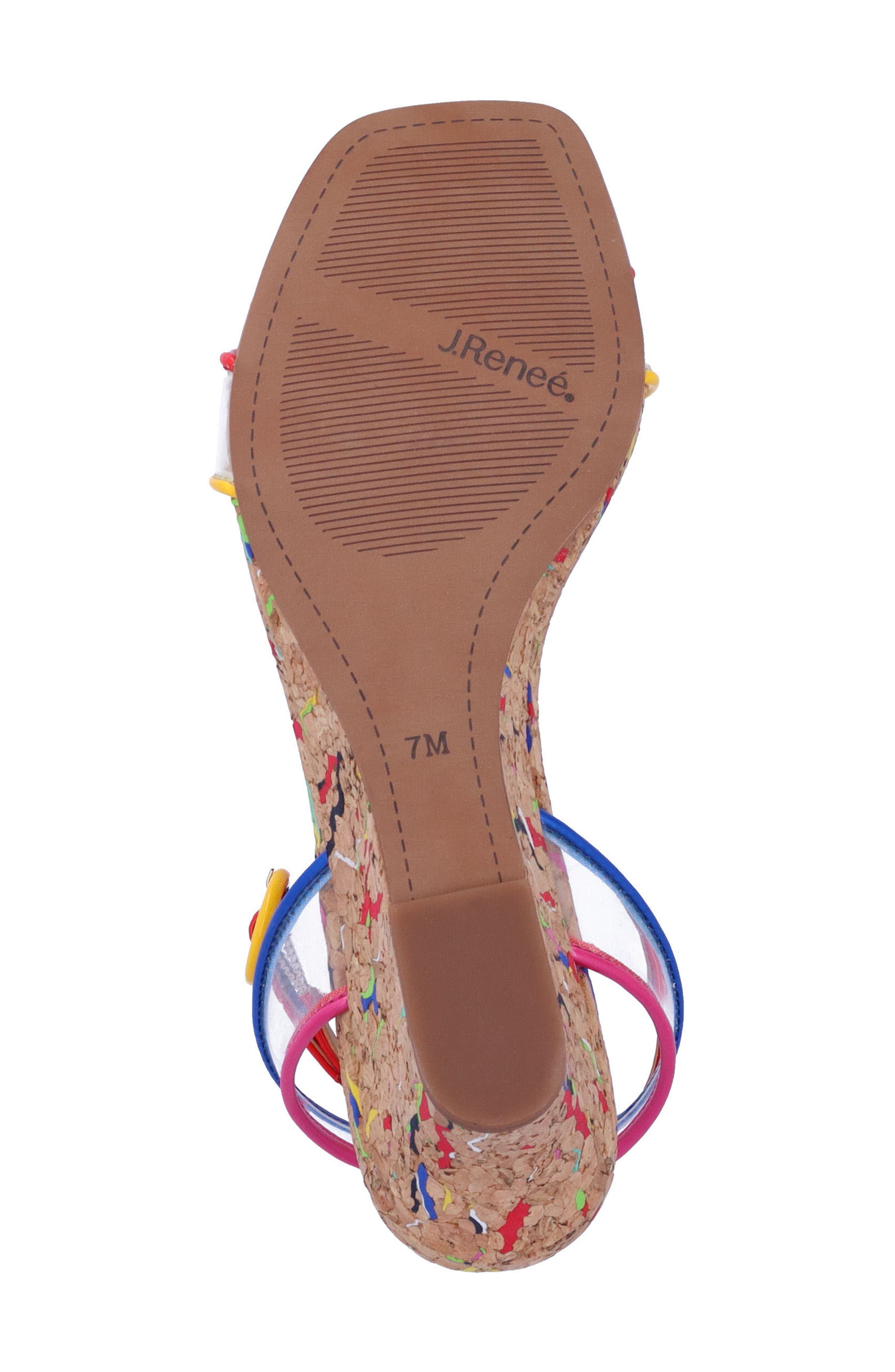 J. Reneé Lavinia Ankle Strap Wedge Sandal, Alternate, color, Clear/ Multi/ Natural