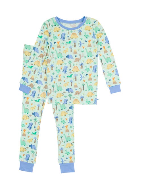 Ruggedbutts Softsnooze Boys Long Sleeve Pajama Set In Dino-mite Dude