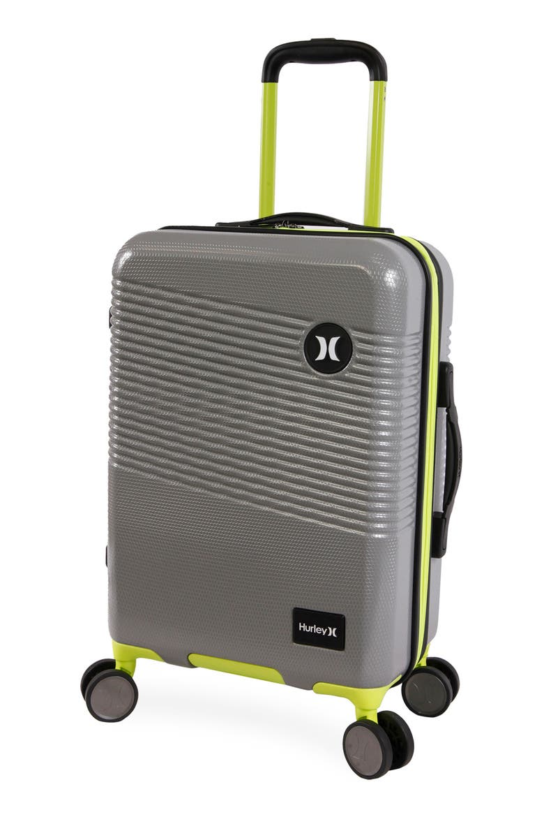 Looper 21" Hardshell Spinner Suitcase, Alternate, color, LIGHT GREY / NEON