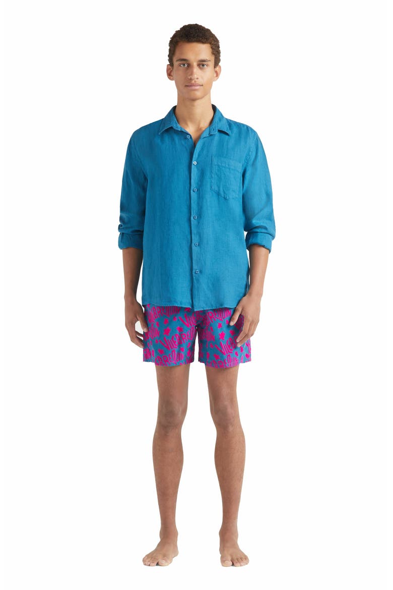 Men's Solid Linen Shirt, Main, color, PAON