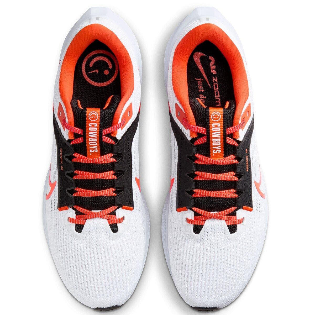 Nike Unisex Nike  White Oklahoma State Cowboys Zoom Pegasus 40 Running Shoe, Alternate, color, White