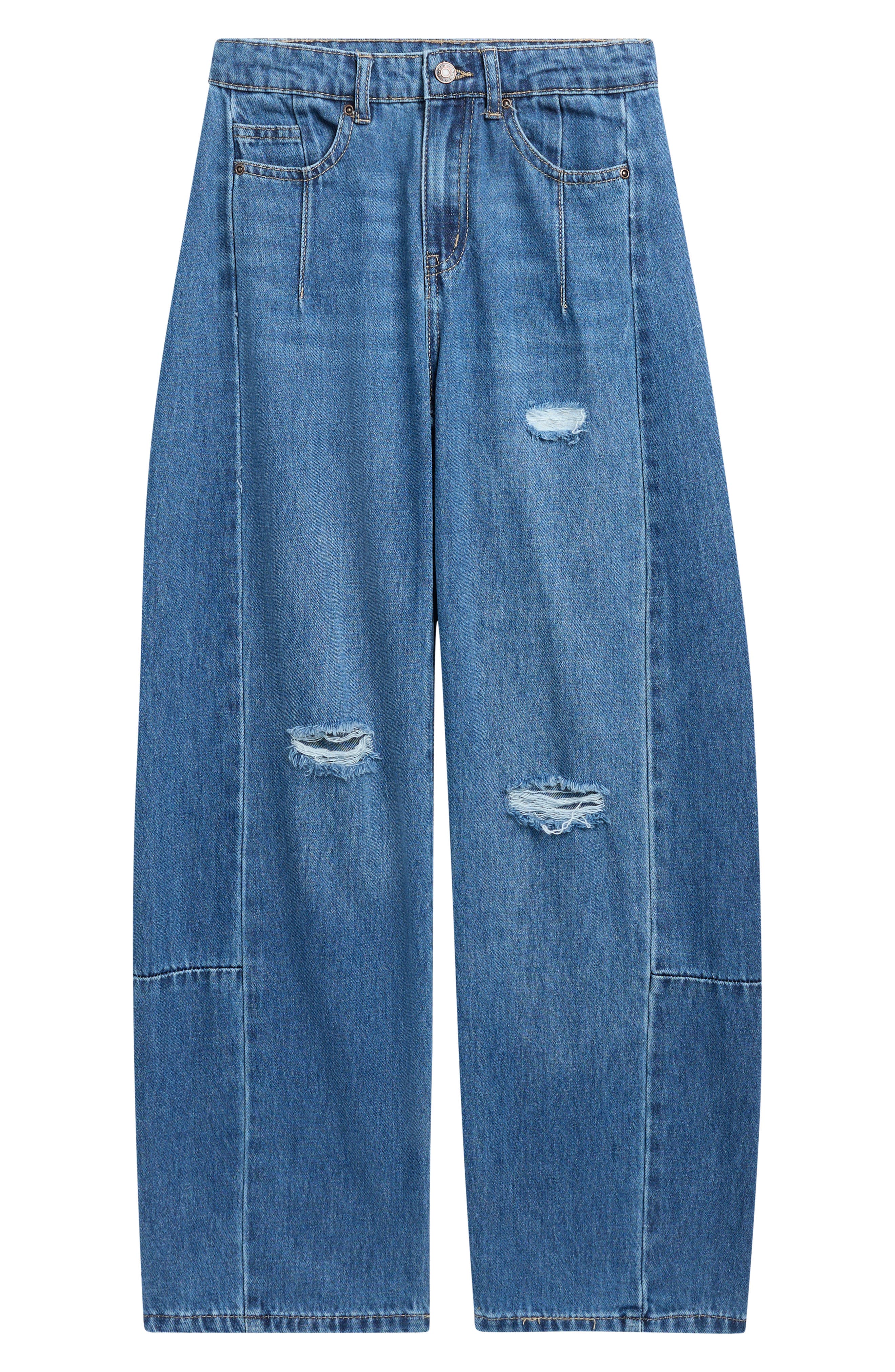 Kids' Destructed Barrel Jeans