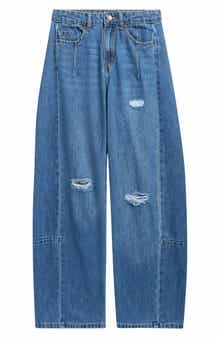 Kids' Destructed Barrel Jeans