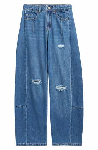 Kids' Destructed Barrel Jeans