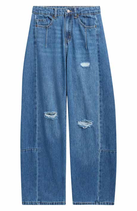 Kids' Destructed Barrel Jeans