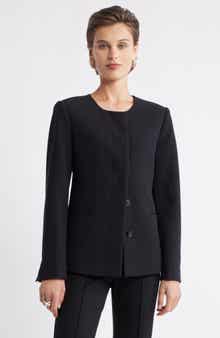Nordstrom Collarless Twill Blazer