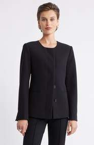 Nordstrom Collarless Twill Blazer