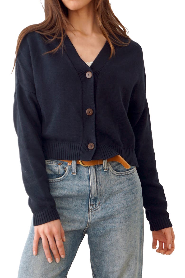 Diana Cropped Cardigan, Main, color, Midnight Navy