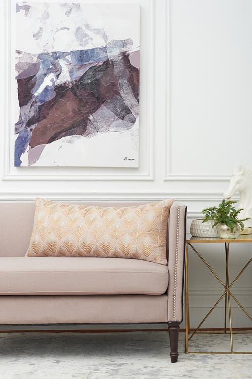 Elisabeth York Coco Geometric Diamond Natural Tan Cotton Decor Throw Pillow, 15" X 35" In Brown