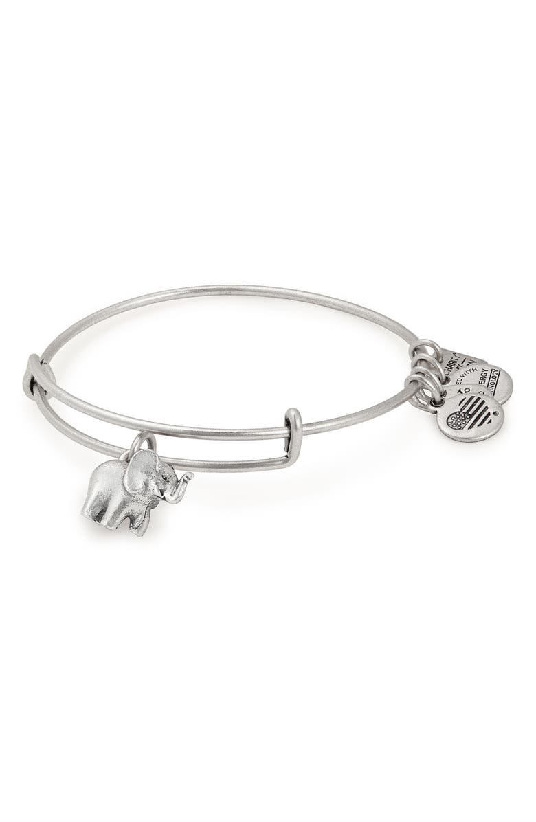 Alex and Ani Charity by Design Elephant II Adjustable Bangle, Alternate, color,