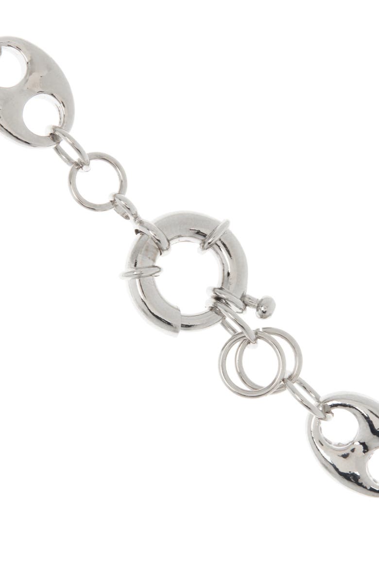 Juvell 18K White Gold Plate Puffed Mariner Chain Necklace, Alternate, color, 18Kt White Plated Brass