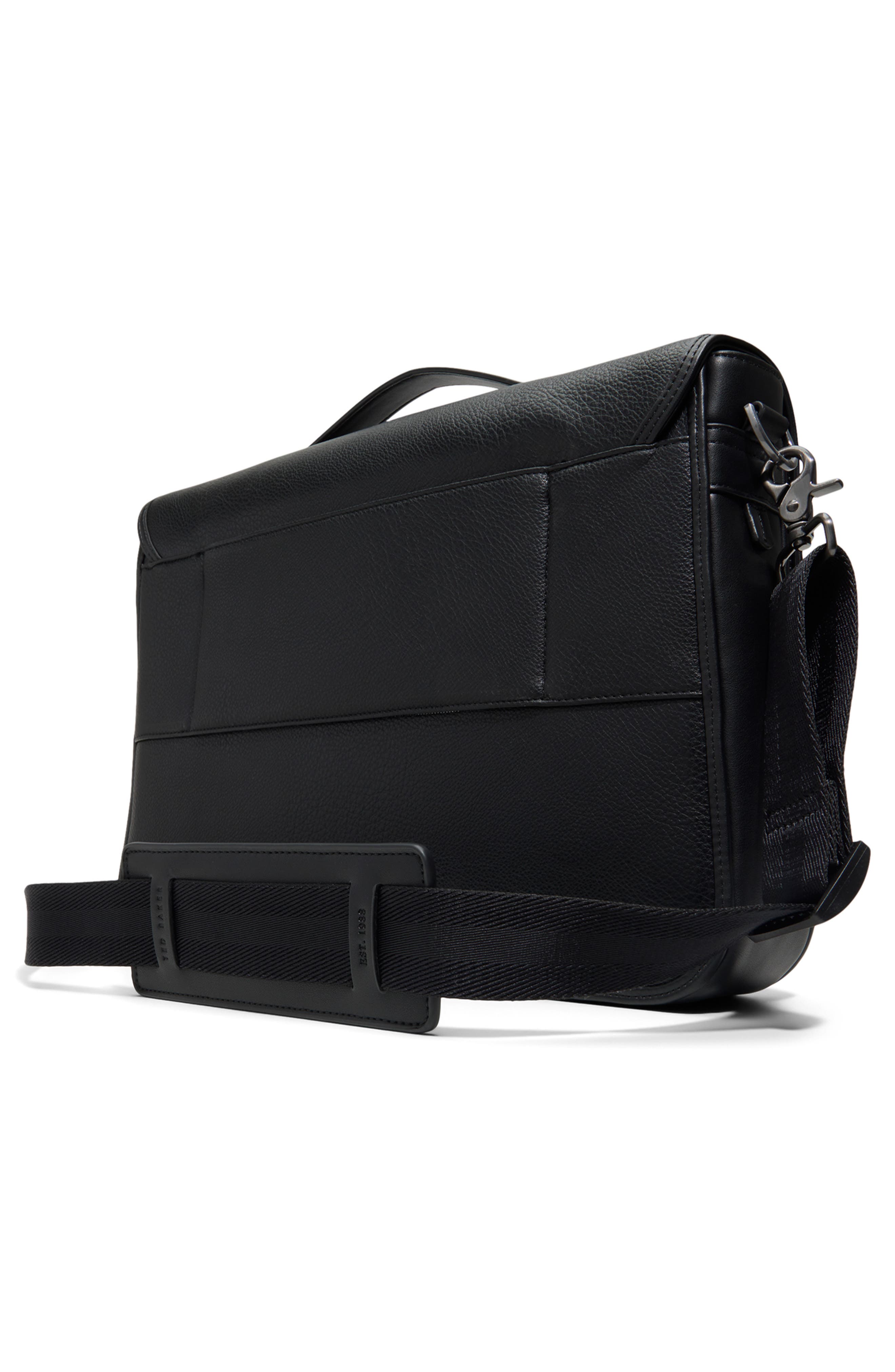 Ted Baker Irving Messenger Bag, Alternate, color, Black Pebble