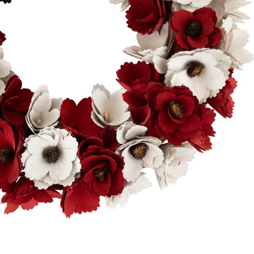 NORTHLIGHT NORTHLIGHT WOODEN ROSES FLORAL FLAG PATRIOTIC WREATH