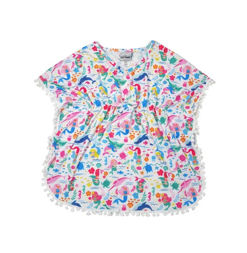 Flap Happy Kids'  Triple Brushed Girls Upf 50+ Kaia Beach Swim Cover-up In Mermaid Friends