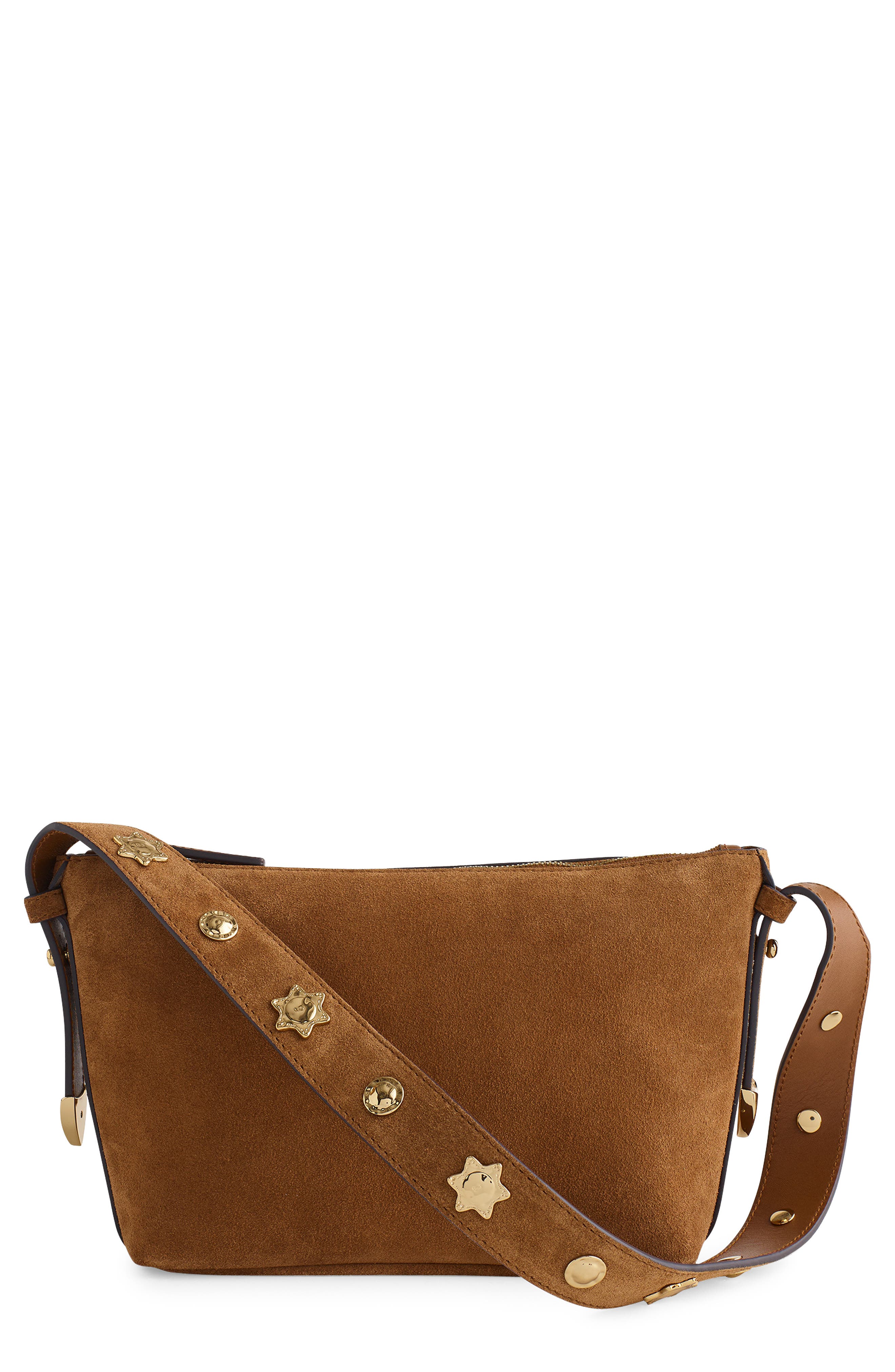 Madewell The Sun Medallion Suede Shoulder Bag