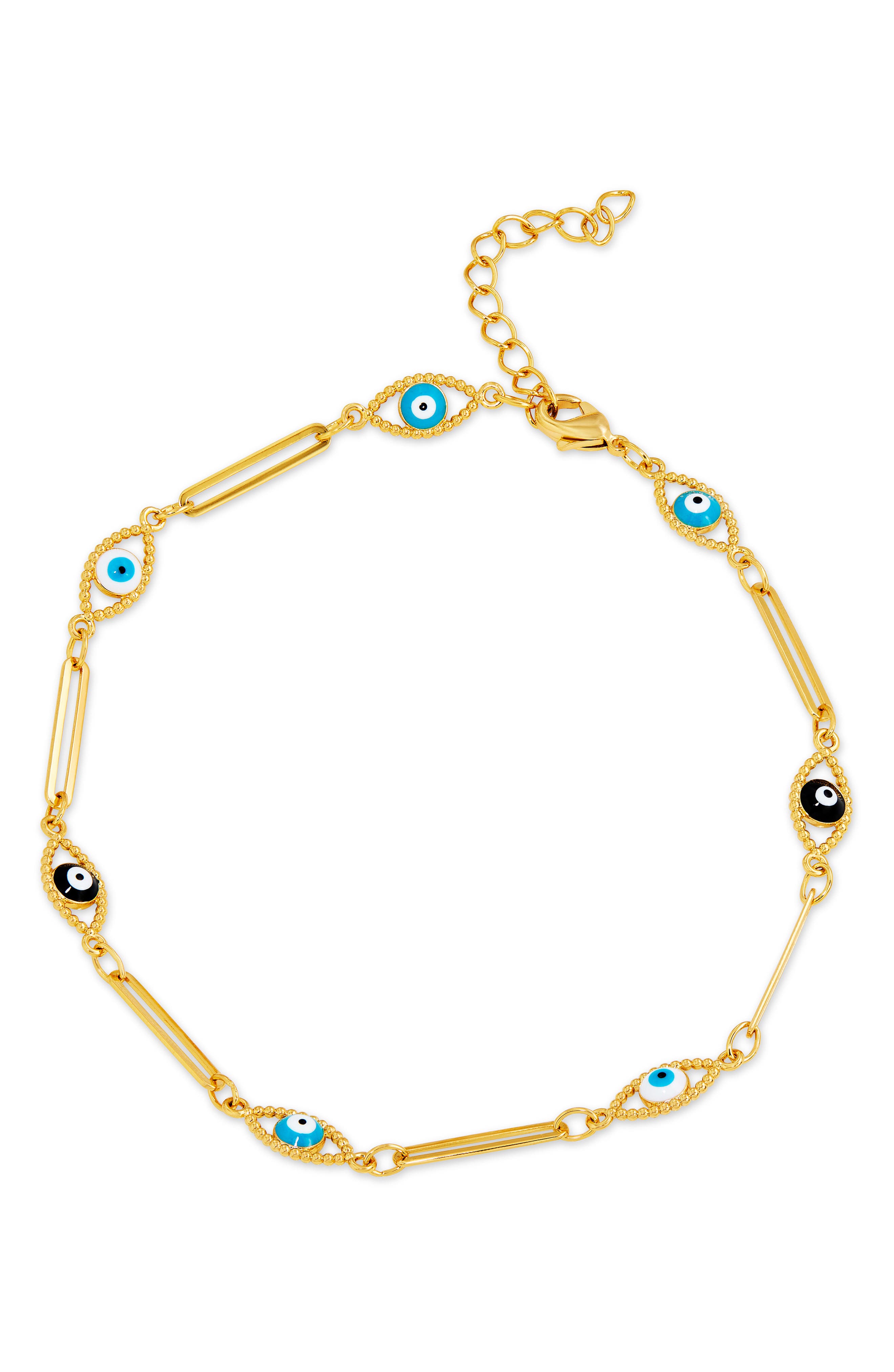Evil Eye Bar Chain Anklet