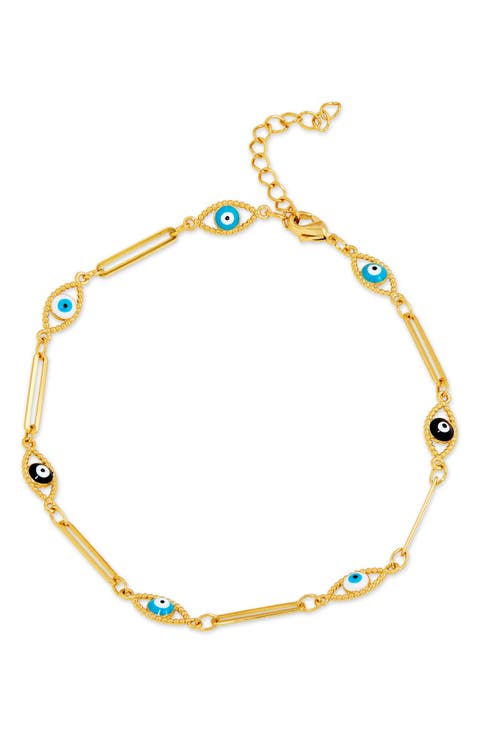 Evil Eye Bar Chain Anklet