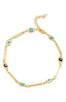 Evil Eye Bar Chain Anklet