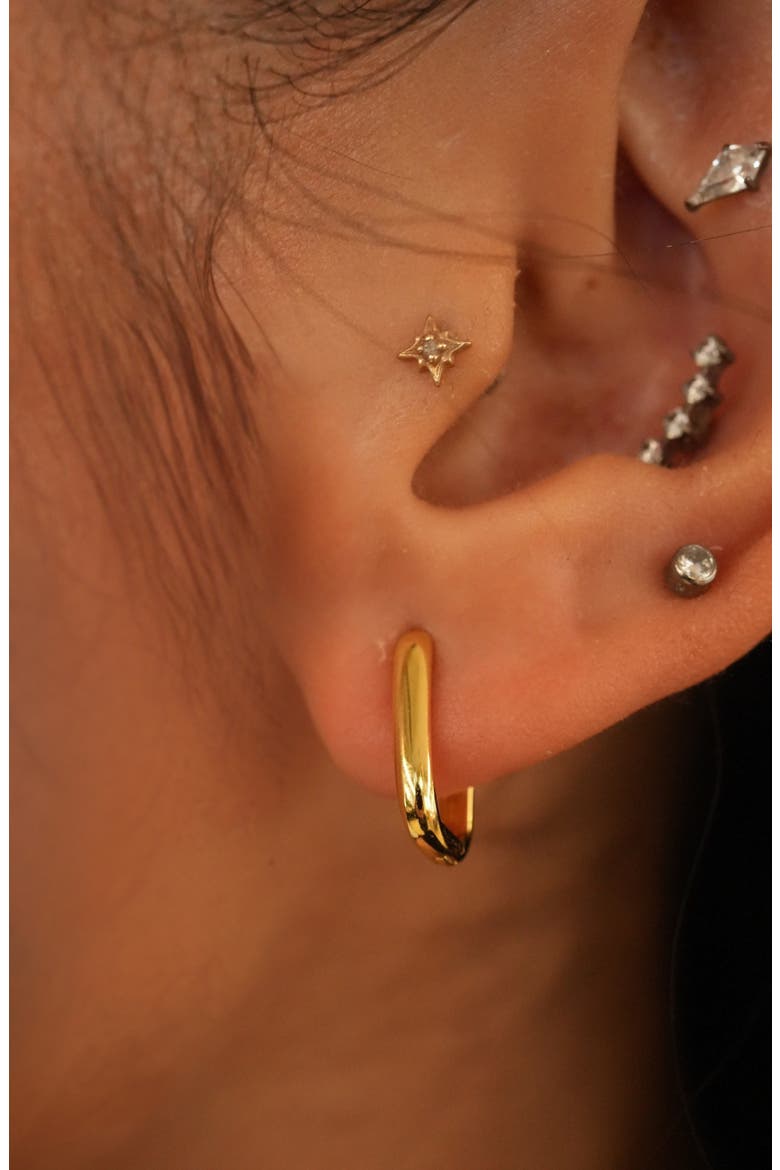 Oblong Hoop Earrings, Alternate, color, GOLD