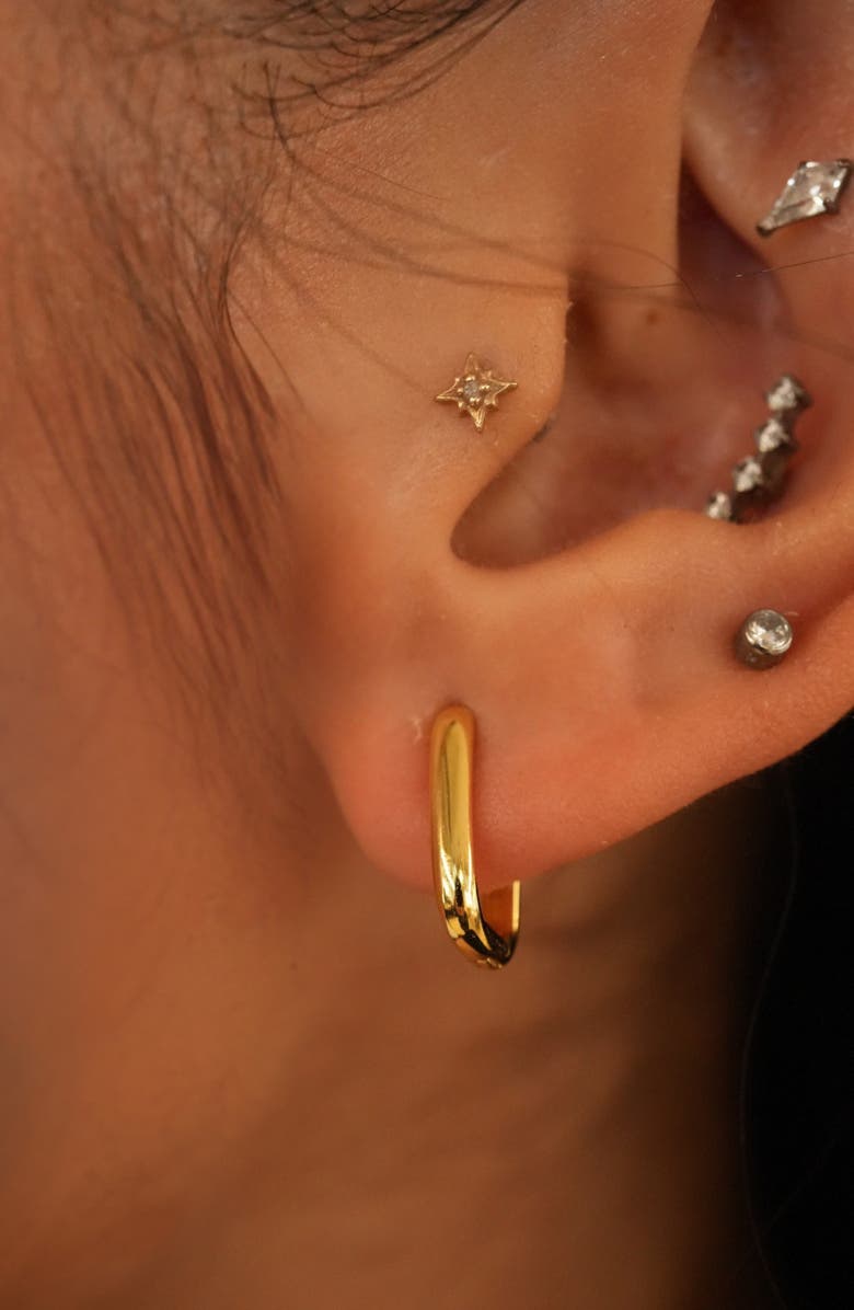 Argento Vivo Sterling Silver Oblong Hoop Earrings, Alternate, color, Gold