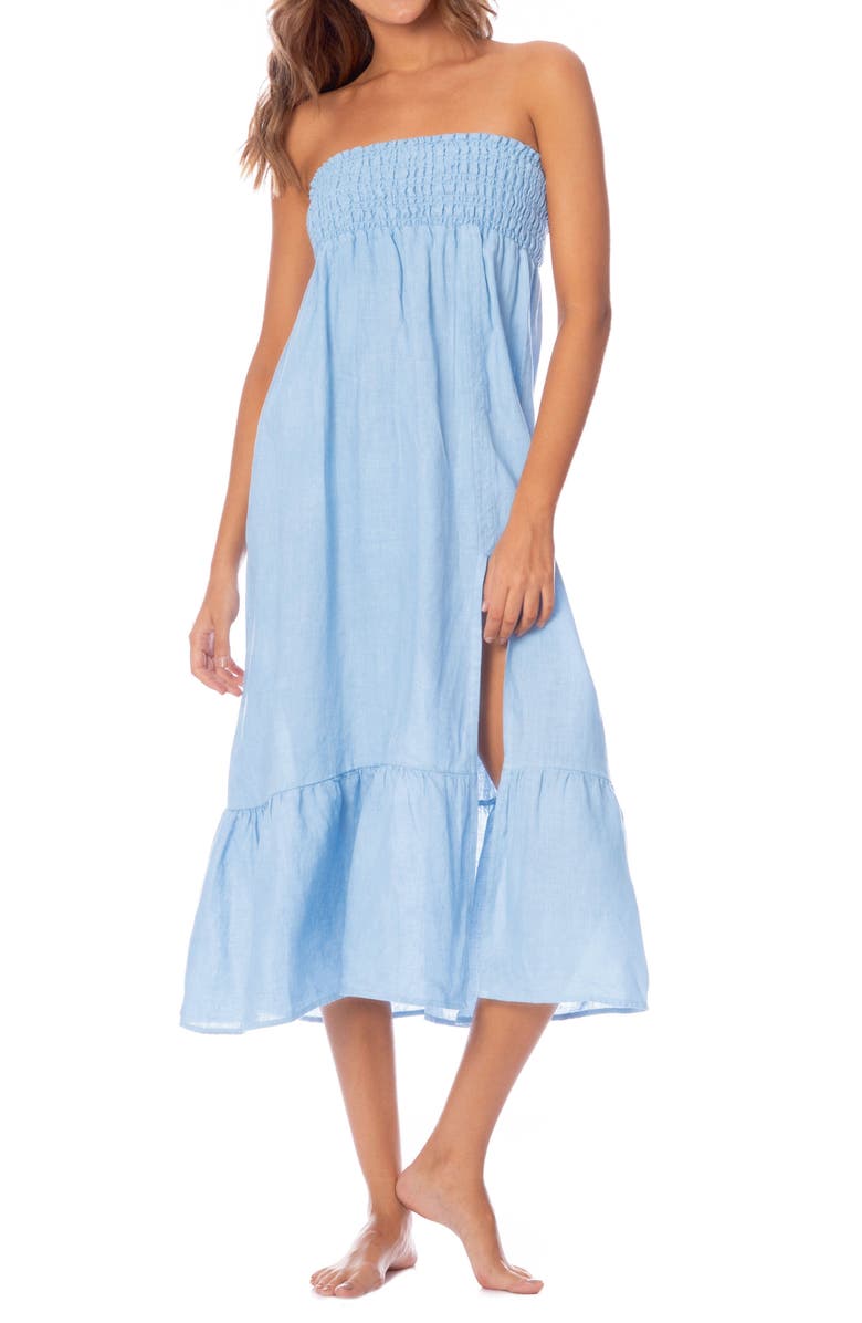 Maaji Aubrey Strone Blue Cover-Up Skirt, Alternate, color, Blue