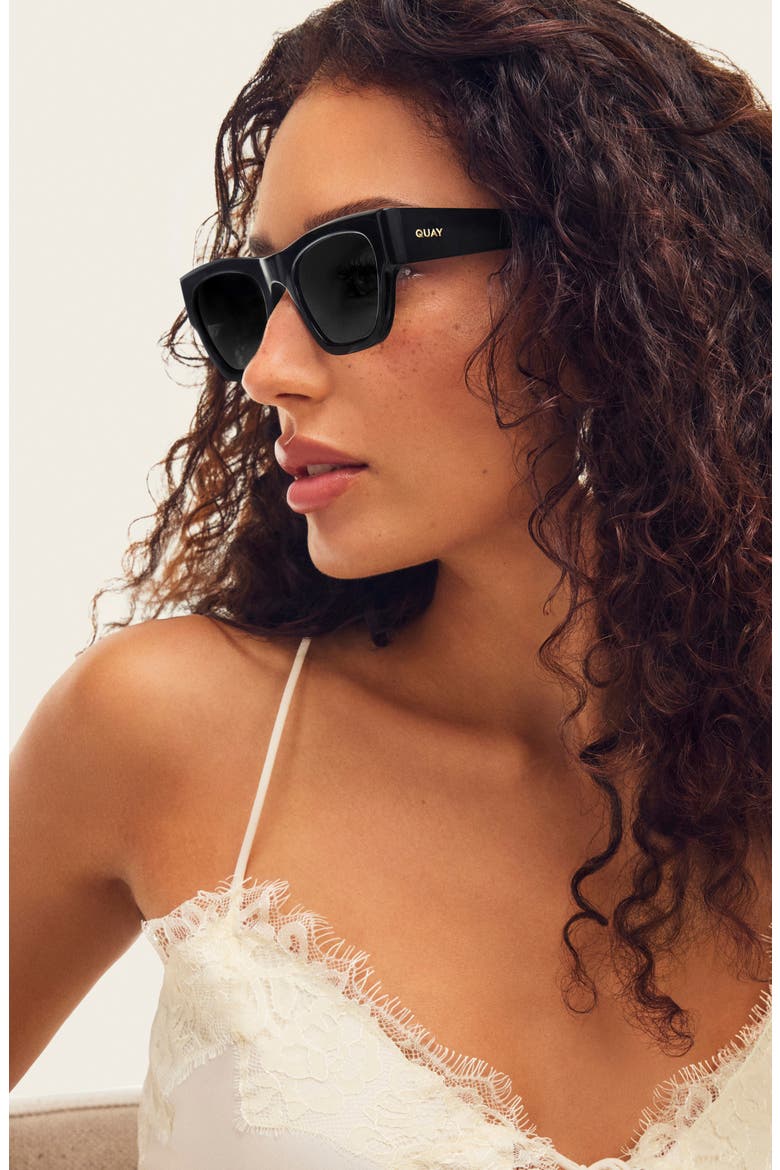 Nice Try 54mm Square Sunglasses, Alternate, color, BLACK/ SMOKE