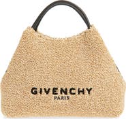 Givenchy Nano Facet Straw & Leather Top Handle Bag