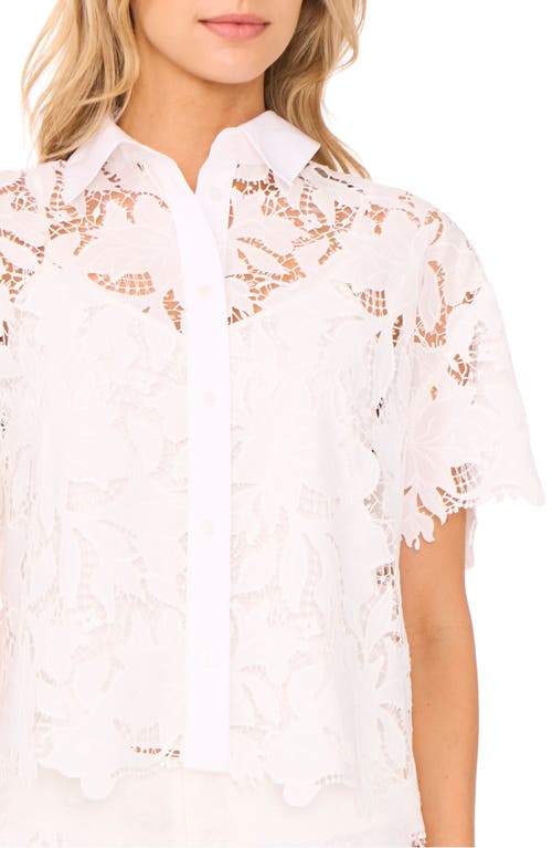 Ted Baker Lace Button-up Shirt In Ultra White