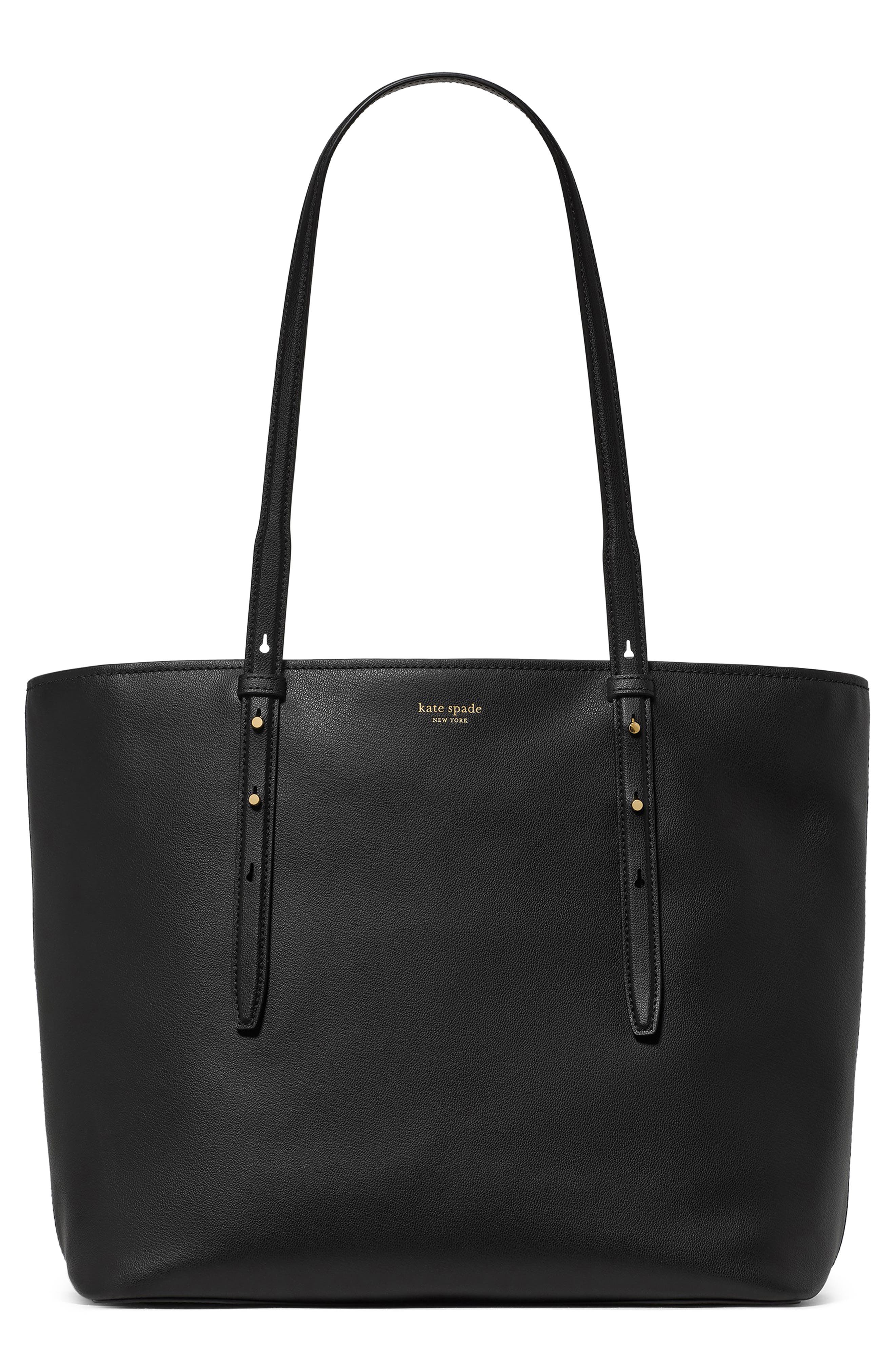 Kate Spade New York do it all fine grain leather tote, Main, color, Black