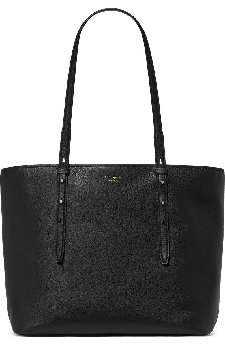 Kate Spade New York do it all fine grain leather tote, Main, color, Black