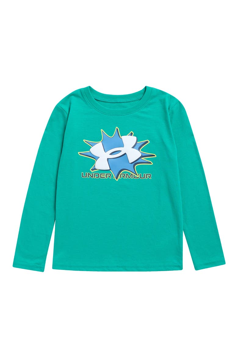 Kids' Retro Logo Long Sleeve Graphic T-Shirt, Main, color, GEODE GREEN